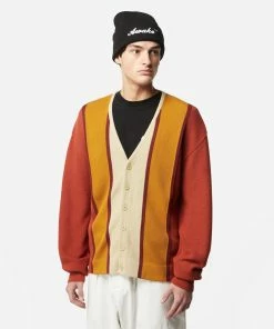 Mens Awake NY Wool Striped Cardigan