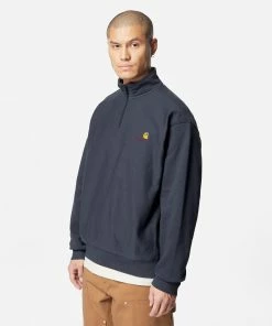 Mens Carhartt WIP American Script Half Zip Sweatshirt