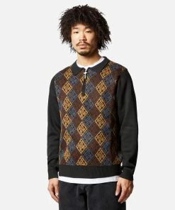 Mens Fucking Awesome FA Monogram Quarter Zip Knit