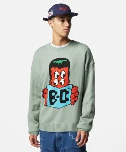 Mens Brain Dead Readers Crew Knit Sweater