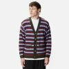 Mens Brain Dead Teddy Fur Striped Cardigan